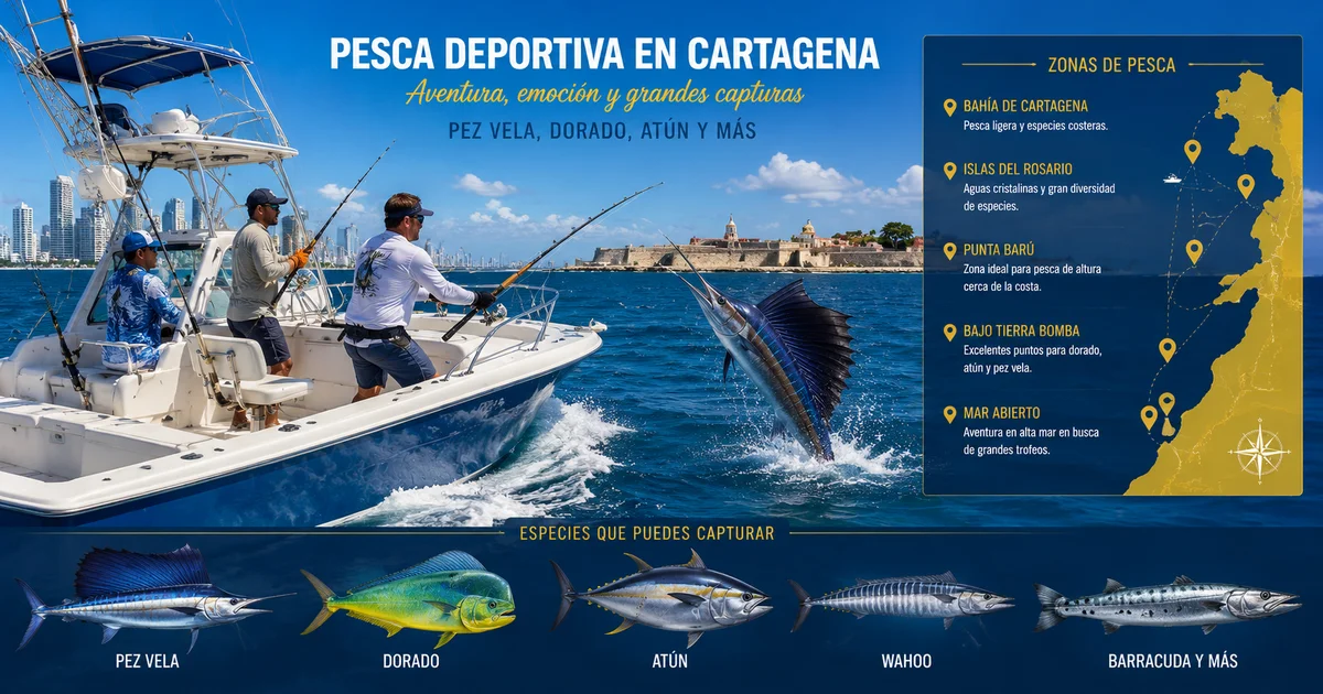 Pesca deportiva en Cartagena: especies, temporadas y embarcaciones - Zarpar.com.co